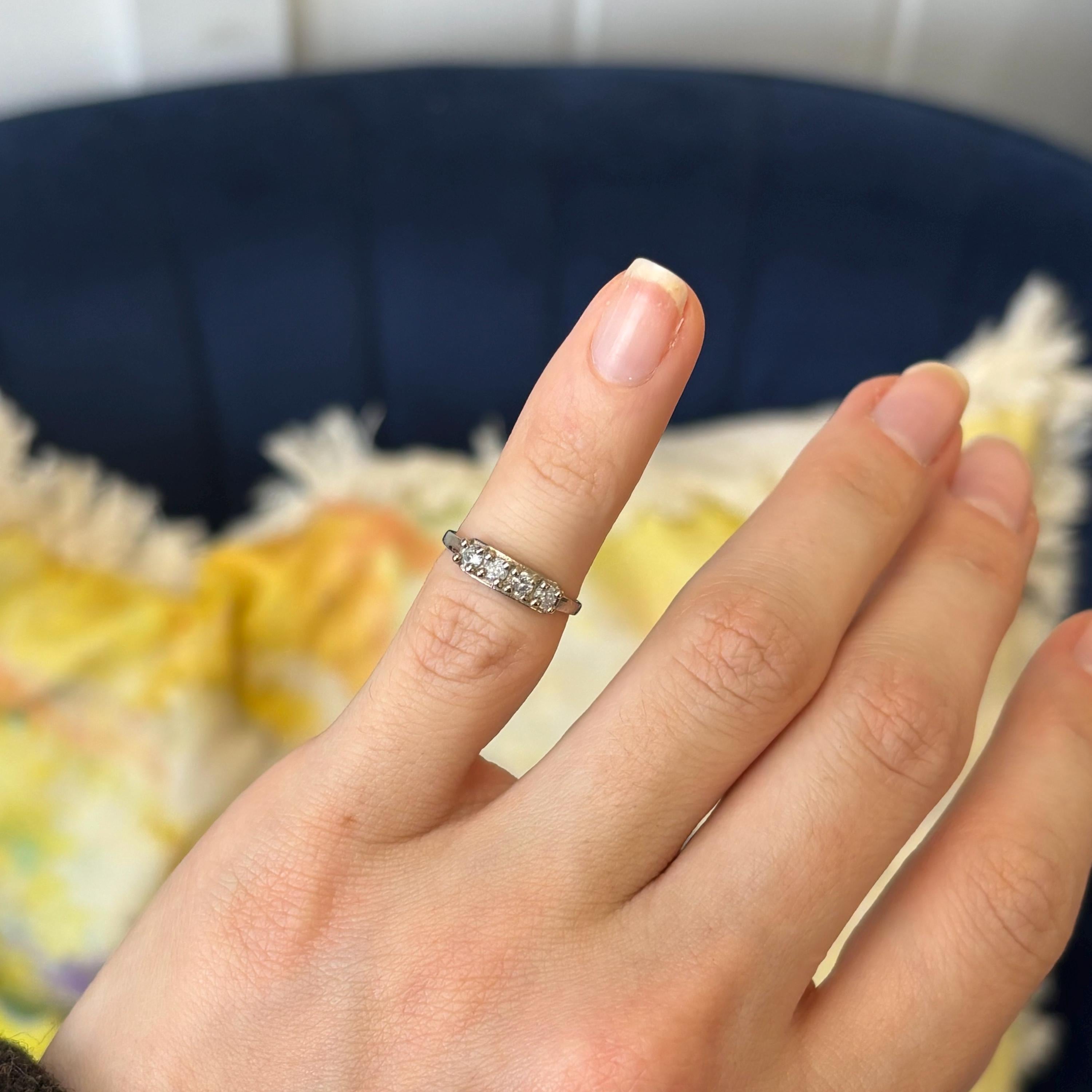 14k White Gold CZ Open Toe Ring
