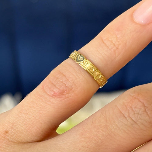 10k Gold Hearts Open Band Toe Ring