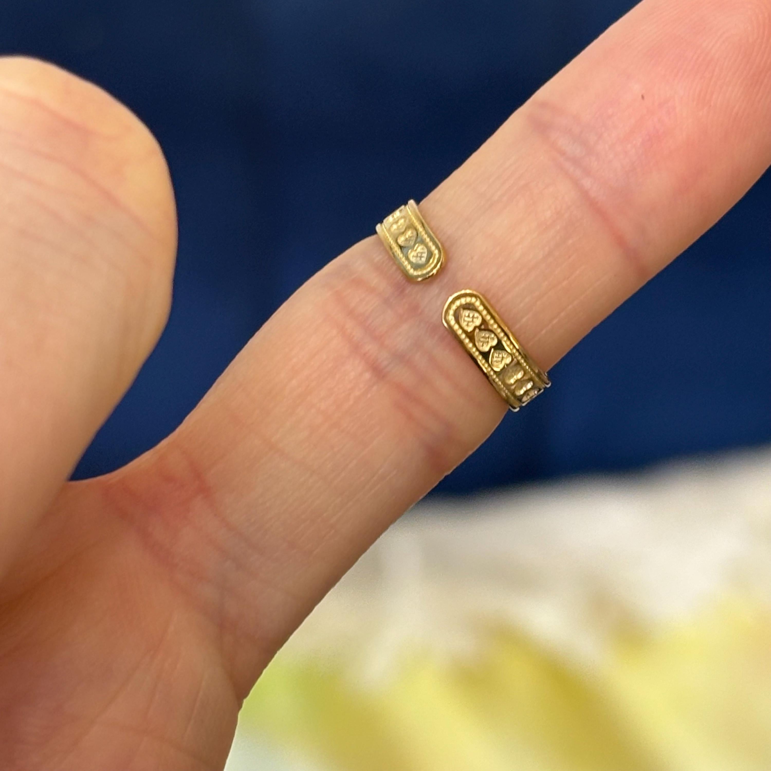 10k Gold Hearts Open Band Toe Ring