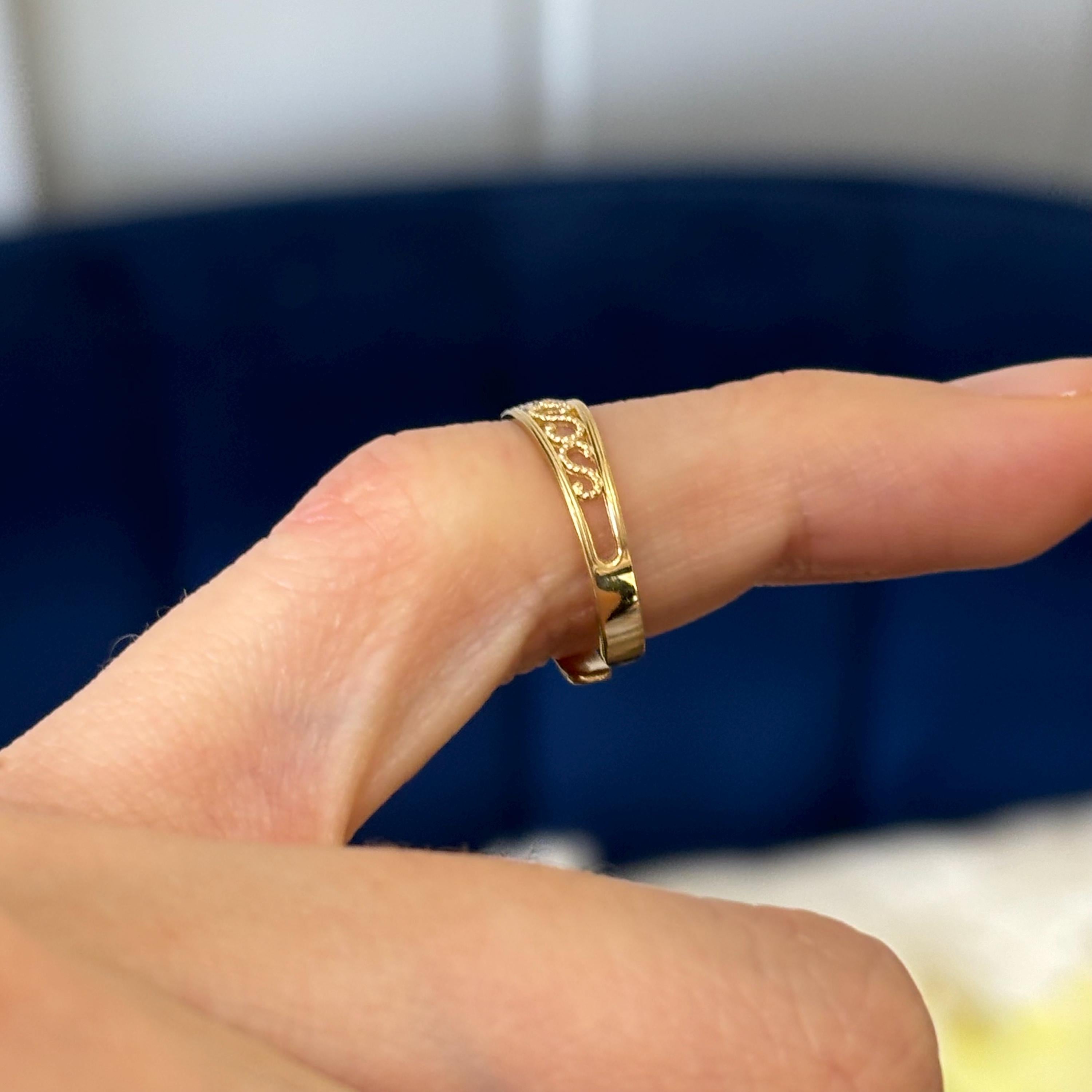 14k Gold and Rhodium Two-tone Diamond-cut Design Band Toe Ring