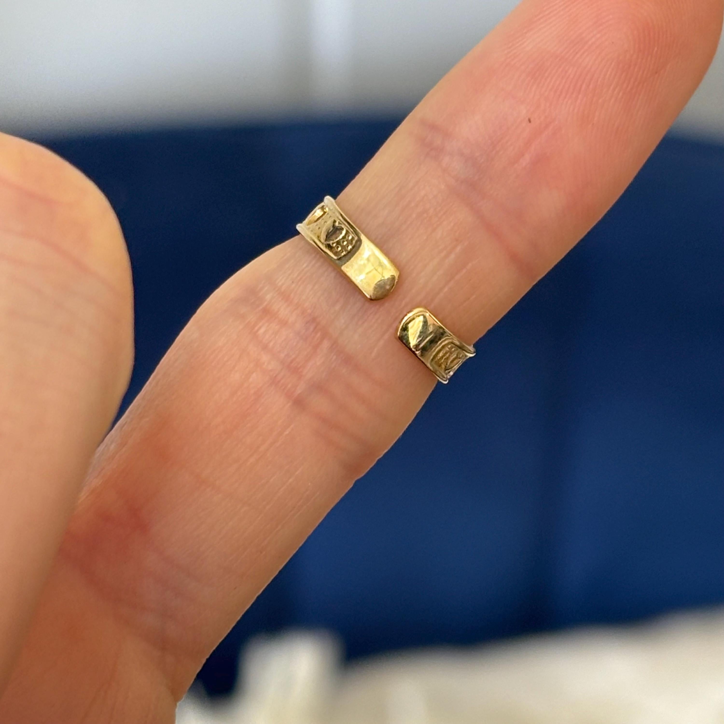 14k Gold Hearts Open Band Toe Ring