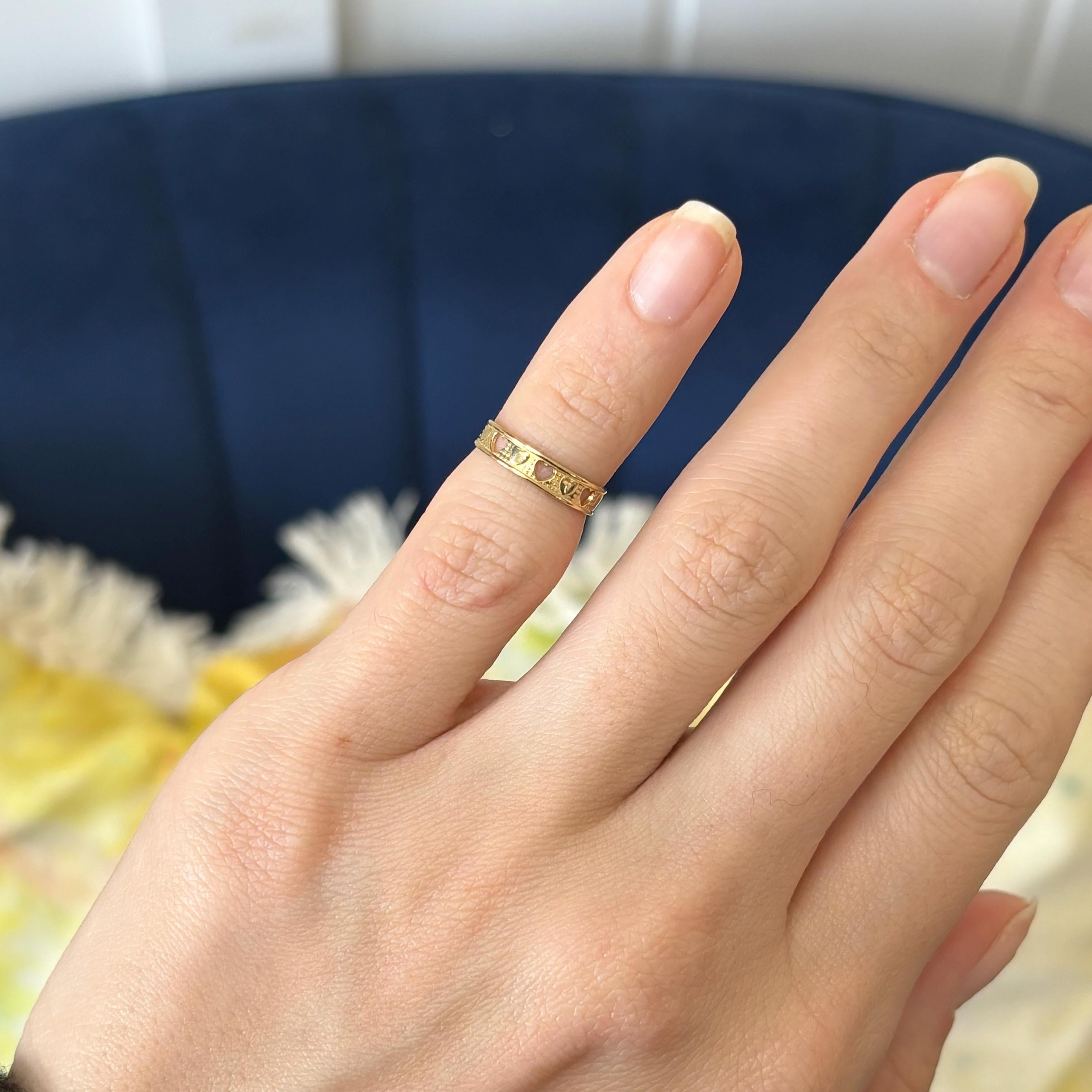 14k Gold Hearts Open Band Toe Ring