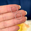 10k White Gold Polished Hoop Earrings