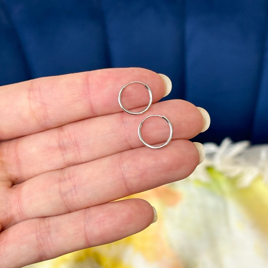 14k White Gold Endless Classic Hoop Earrings
