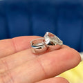 14k White Gold Hinged Hoop Earrings