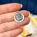 Sterling Silver St Andrew Round Medal Pendant 18mm