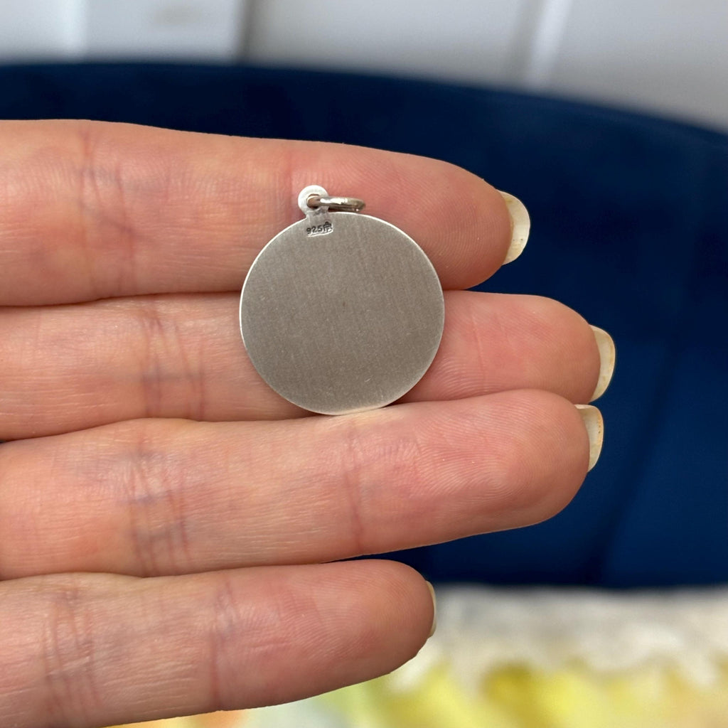 Sterling Silver St Patrick Round Medal Pendant 22mm