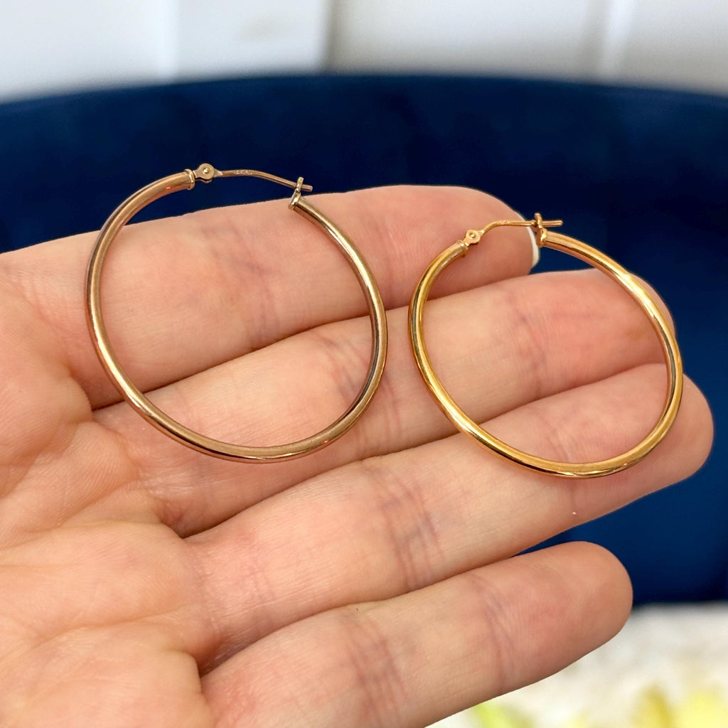 14k Rose Gold Medium Hoop Earrings