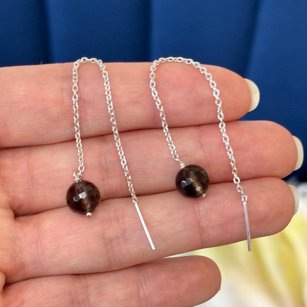 Sterling Silver Labradorite Dangle Threader Earrings