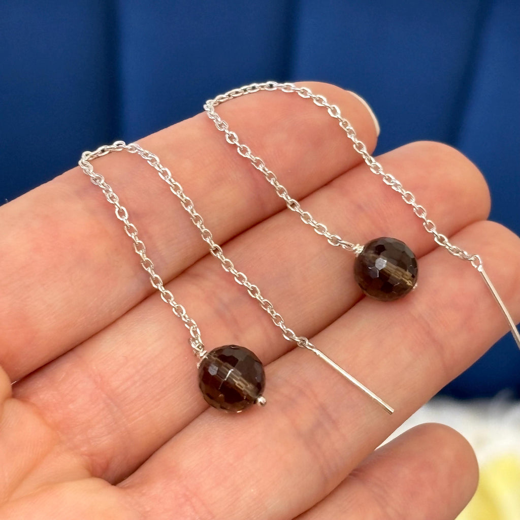 Sterling Silver Labradorite Dangle Threader Earrings