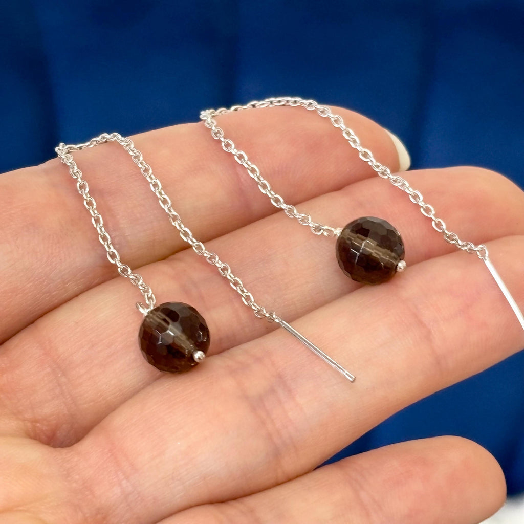 Sterling Silver Labradorite Dangle Threader Earrings