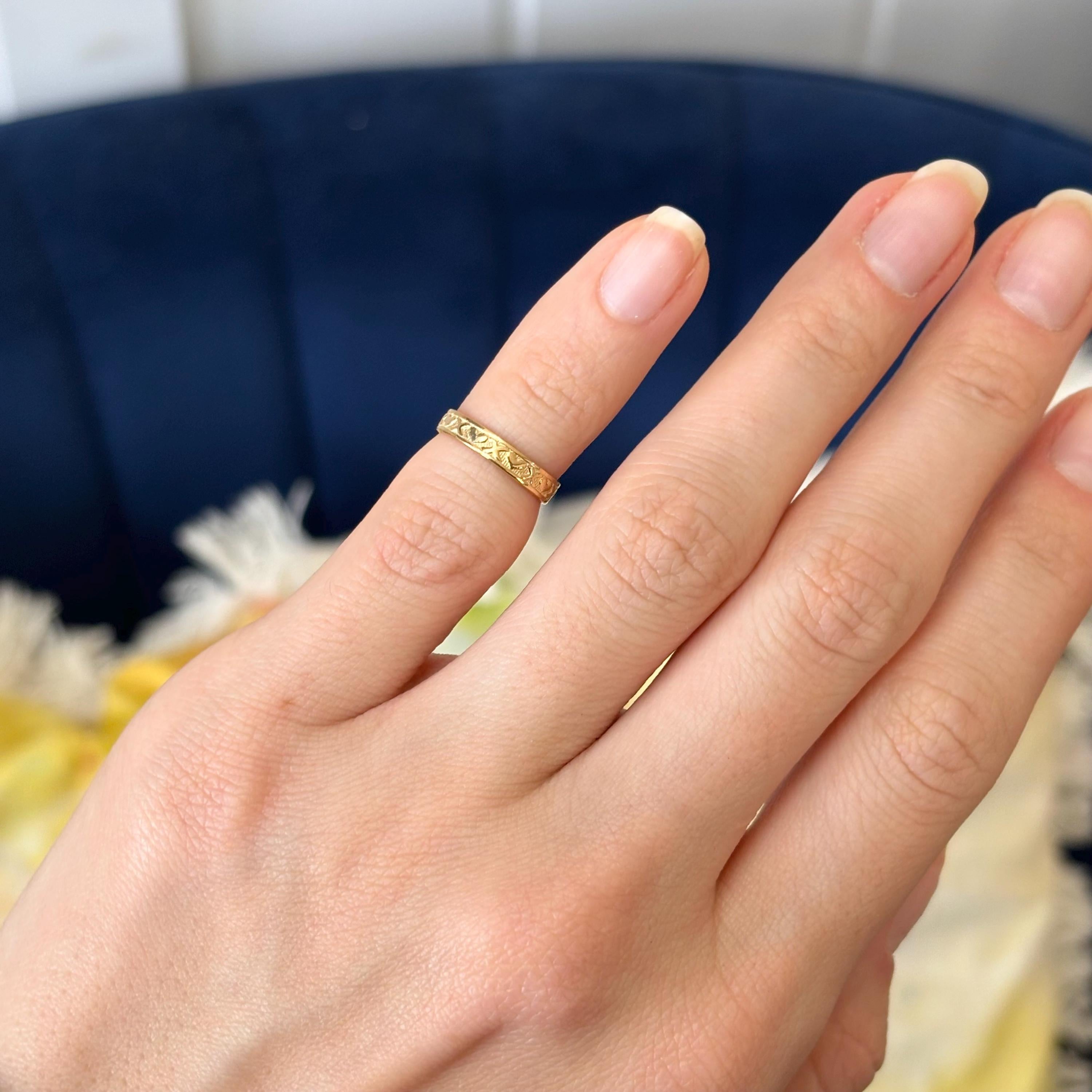 14k Carved X and Heart Design Open Band Adjustable Toe Ring