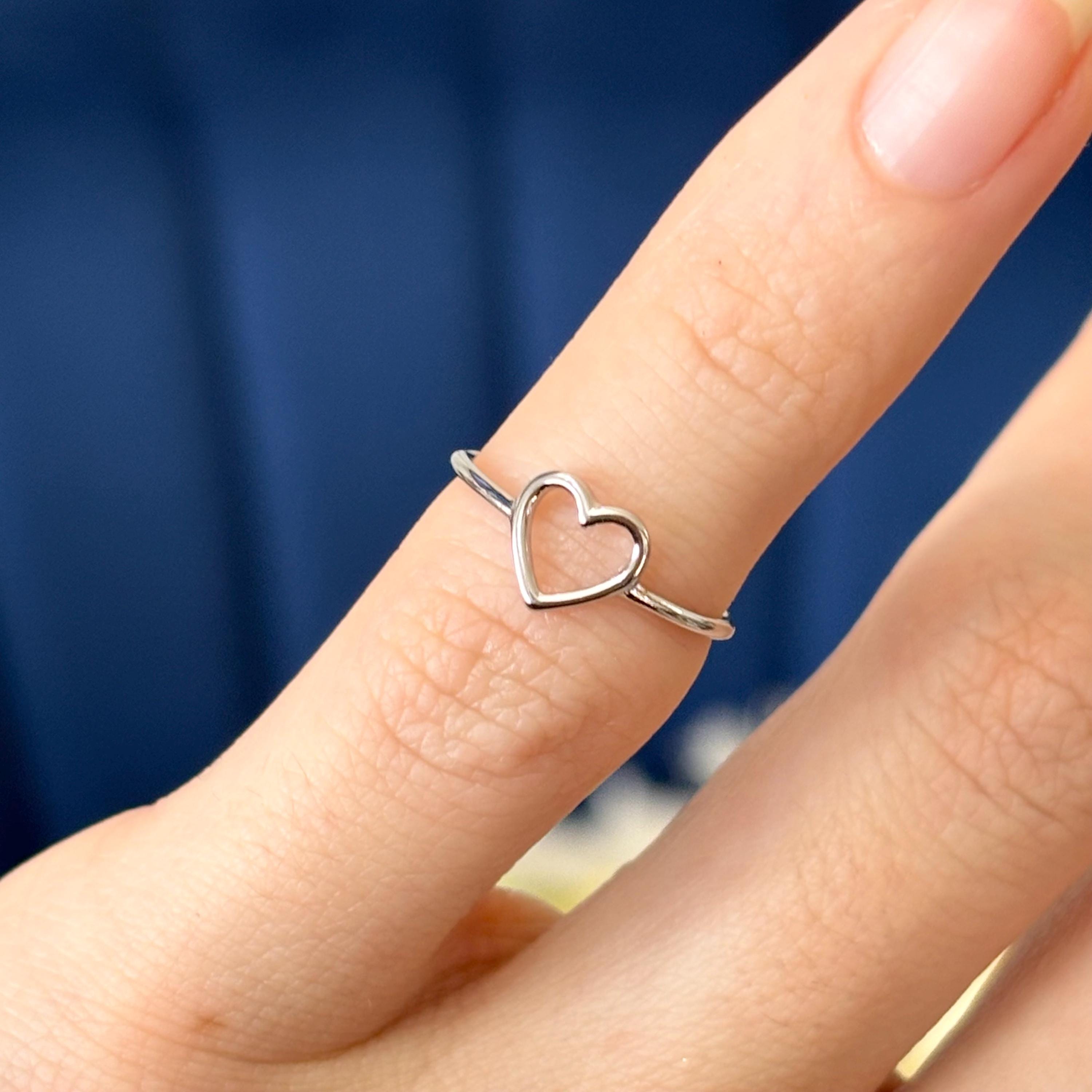 Sterling Silver Thin Open Heart with Adjustable Open Back Band Toe Ring