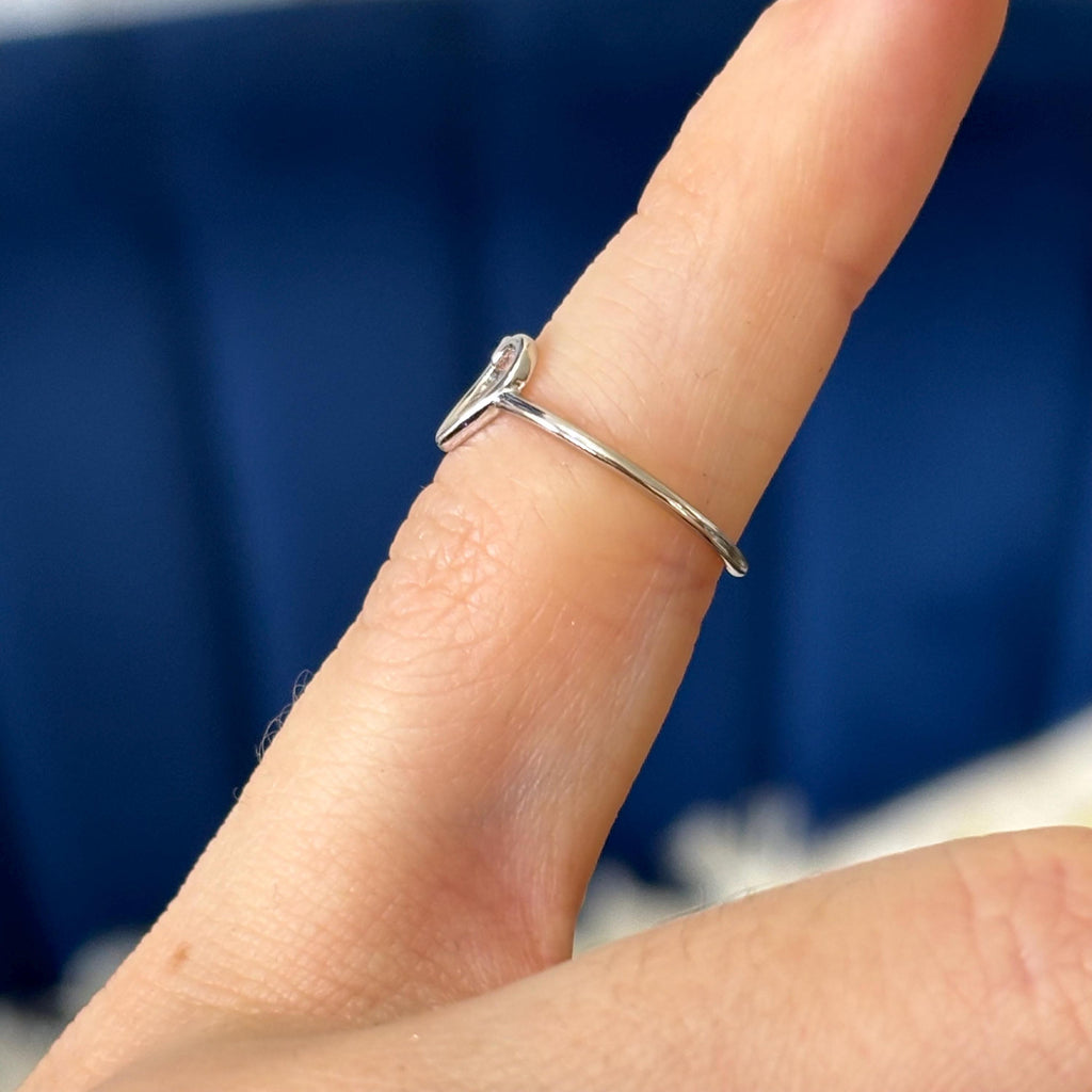 Sterling Silver Thin Open Heart with Adjustable Open Back Band Toe Ring