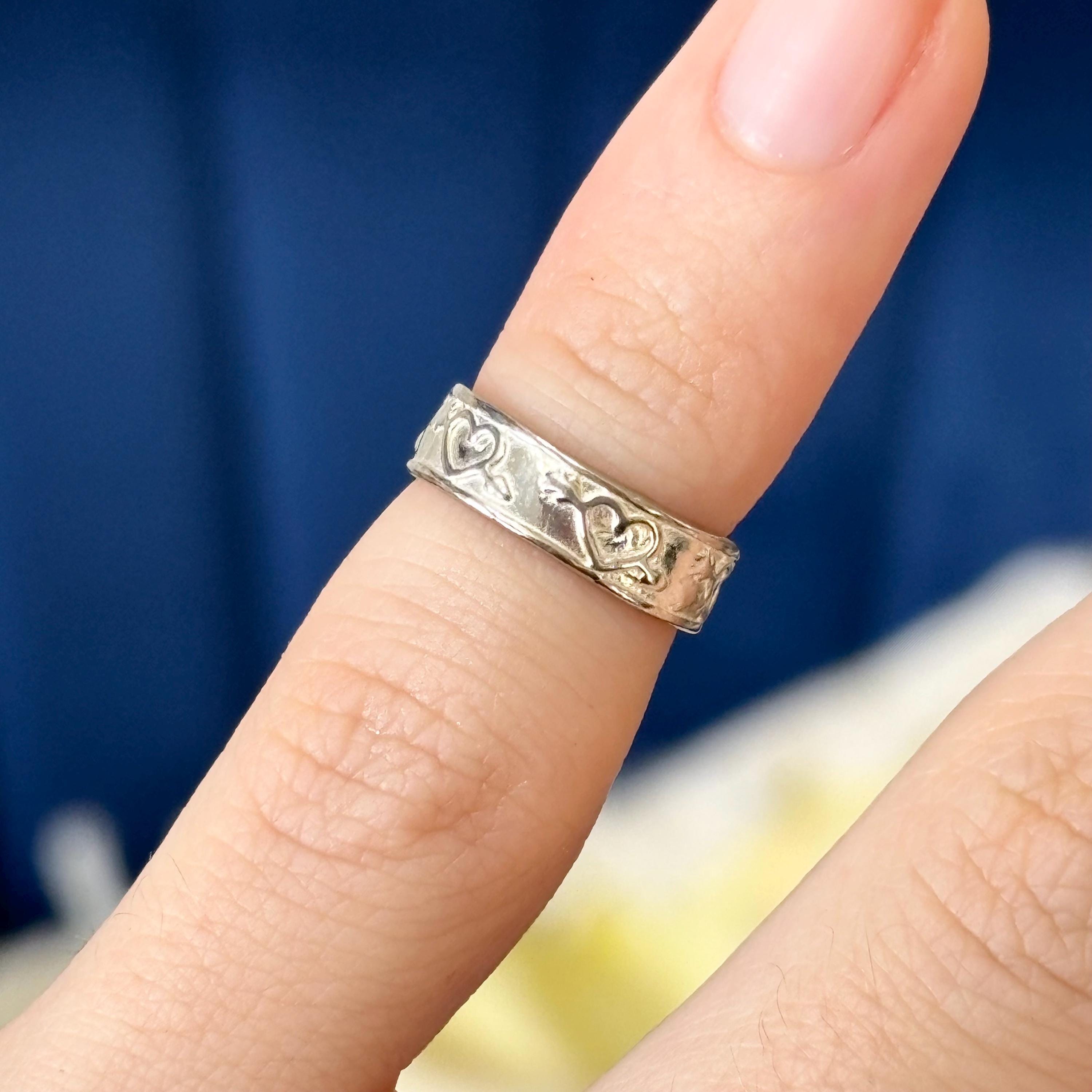 Sterling Silver Hearts with Arrows Open Band Toe Ring