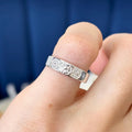 Sterling Silver Etched Flowers Open Band Toe Ring