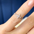 Sterling Silver Cubic Zirconia (CZ) Cross Toe Ring