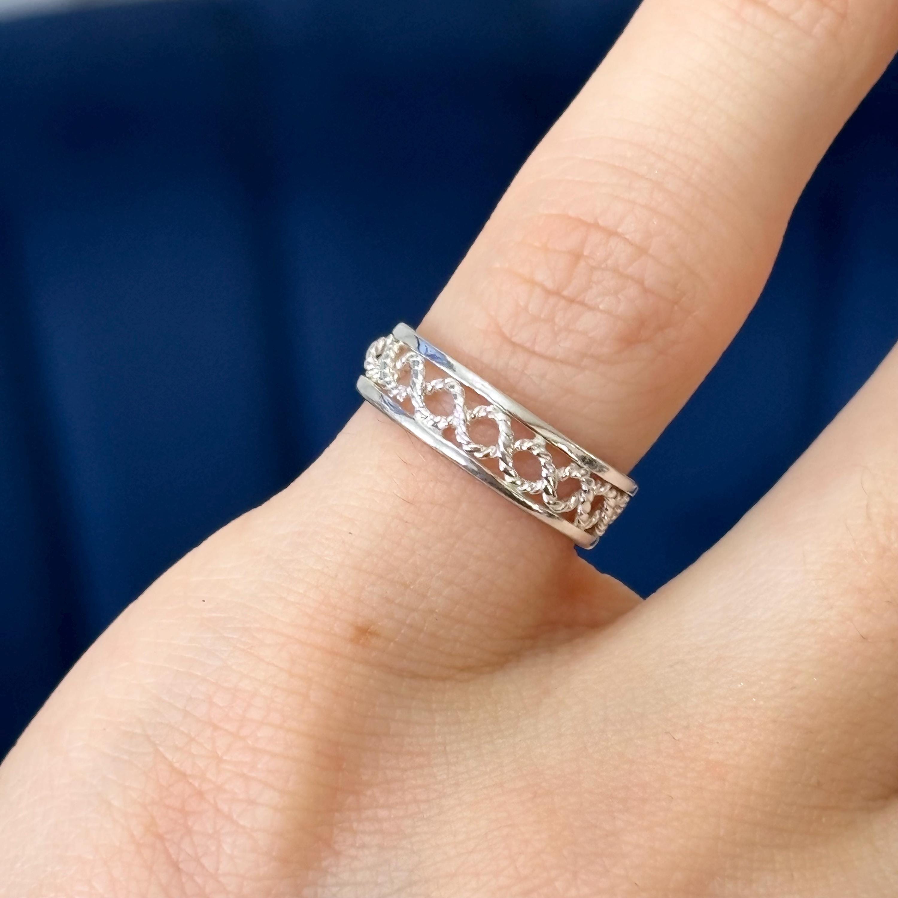 Sterling Silver Twisted Rope Open-design Toe Ring