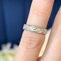 Sterling Silver Etched Design Open Band Toe Ring