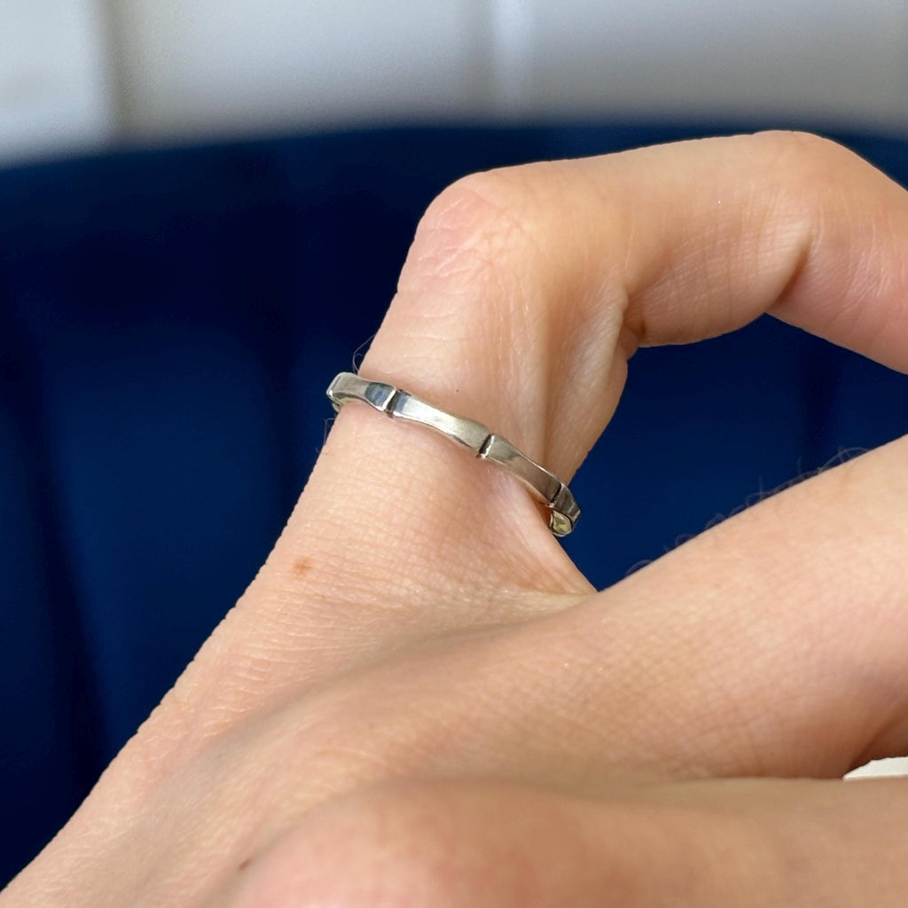 Sterling Silver Thin Notched Smooth Toe Ring