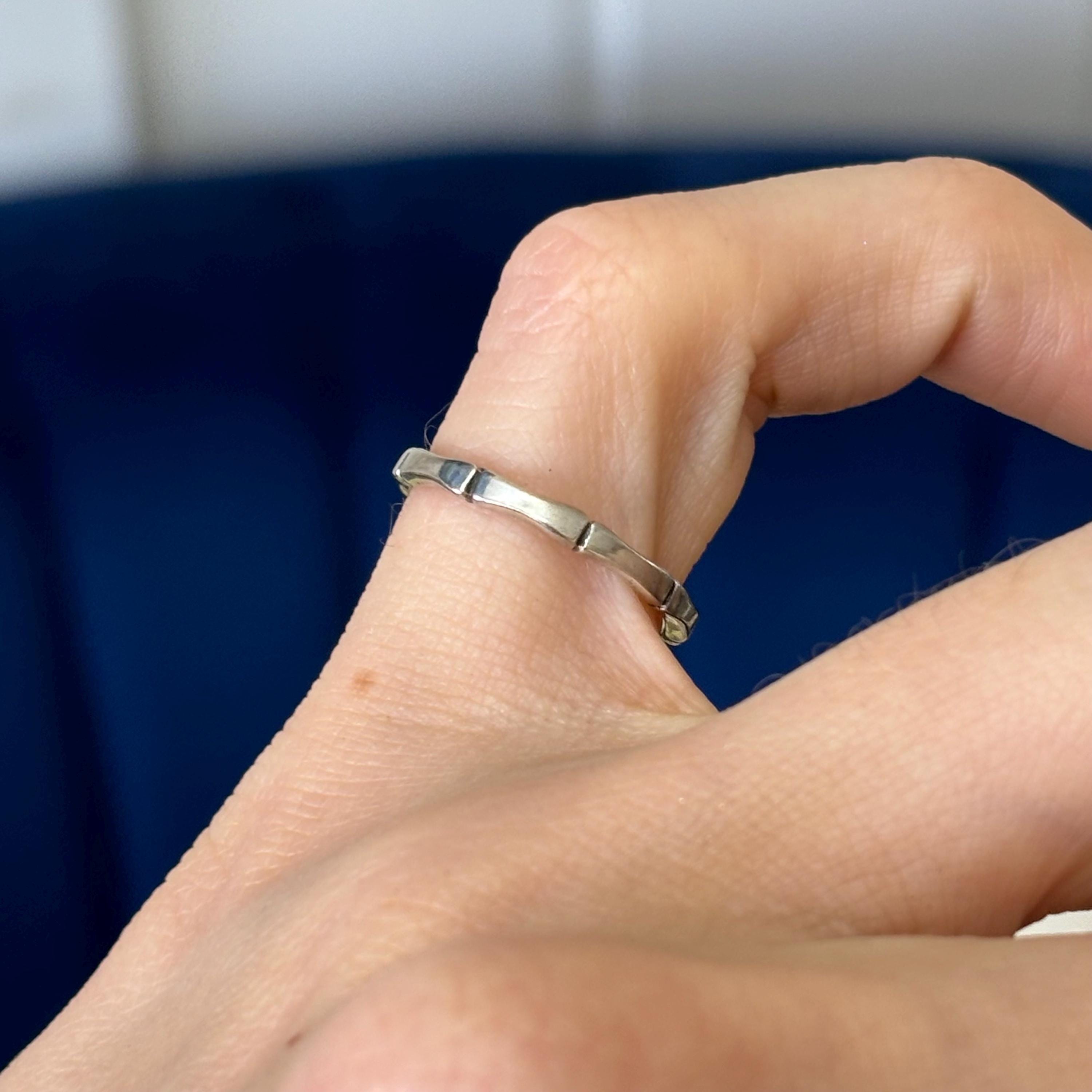 Sterling Silver Thin Notched Smooth Toe Ring