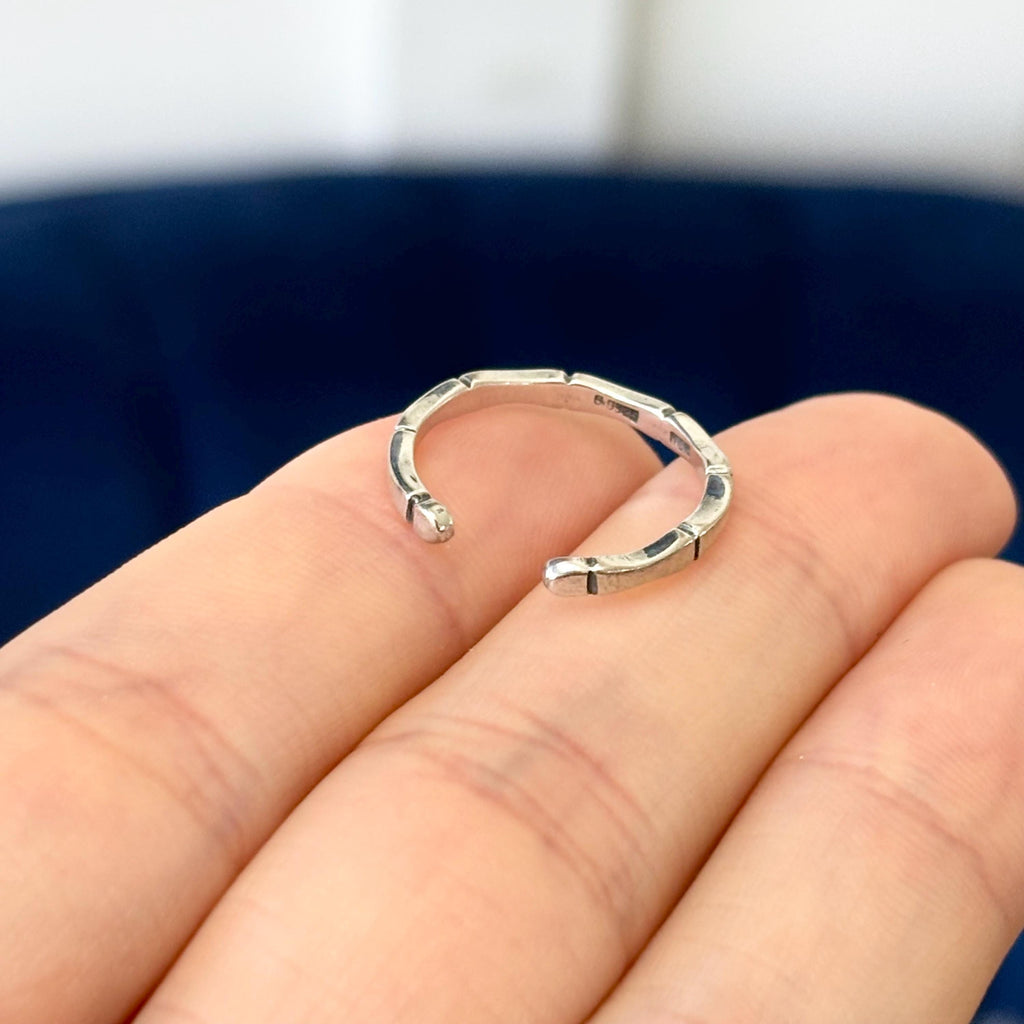Sterling Silver Thin Notched Smooth Toe Ring