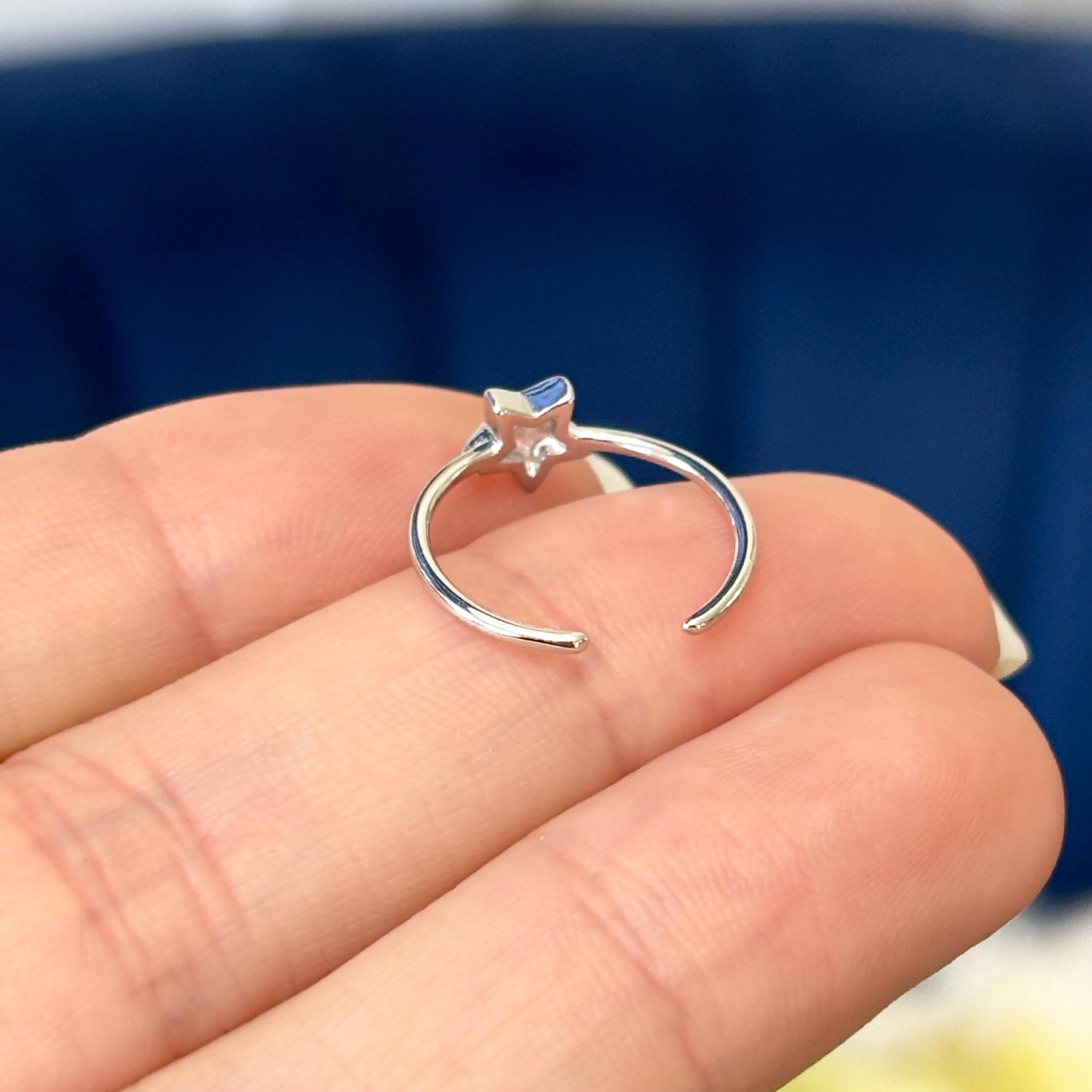 Sterling Silver Adjustable Star Toe Ring