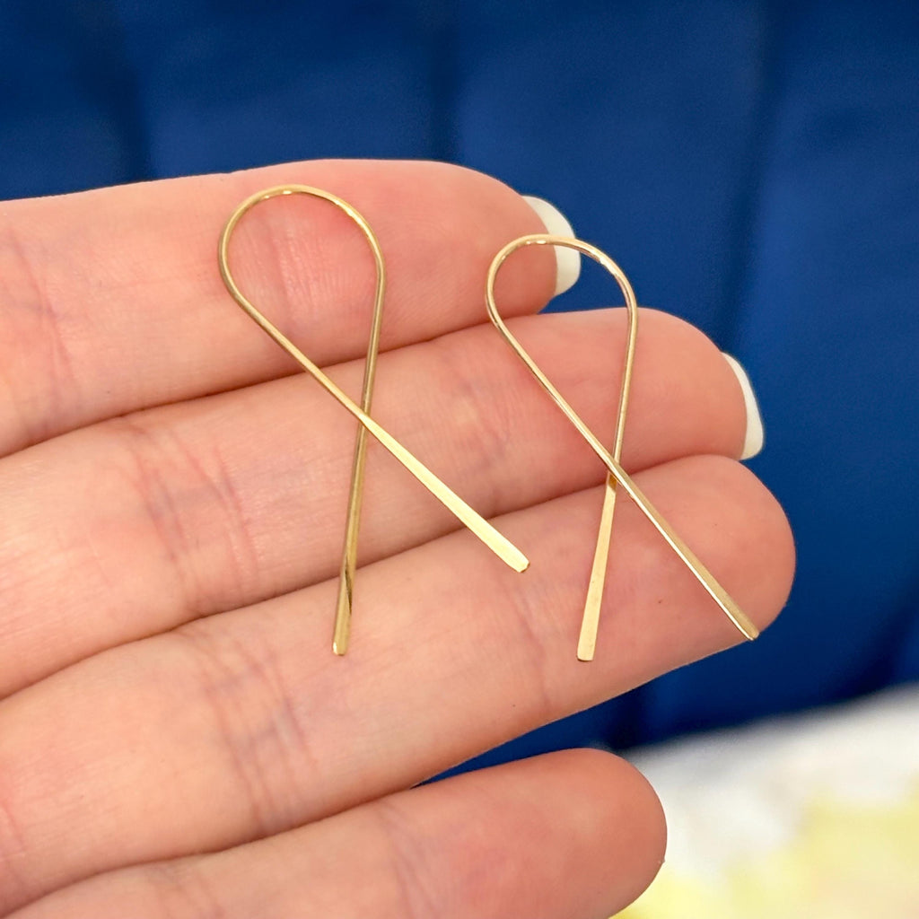 14/20 Yellow Gold-filled Flattened Awareness Ribbon Ear Wire