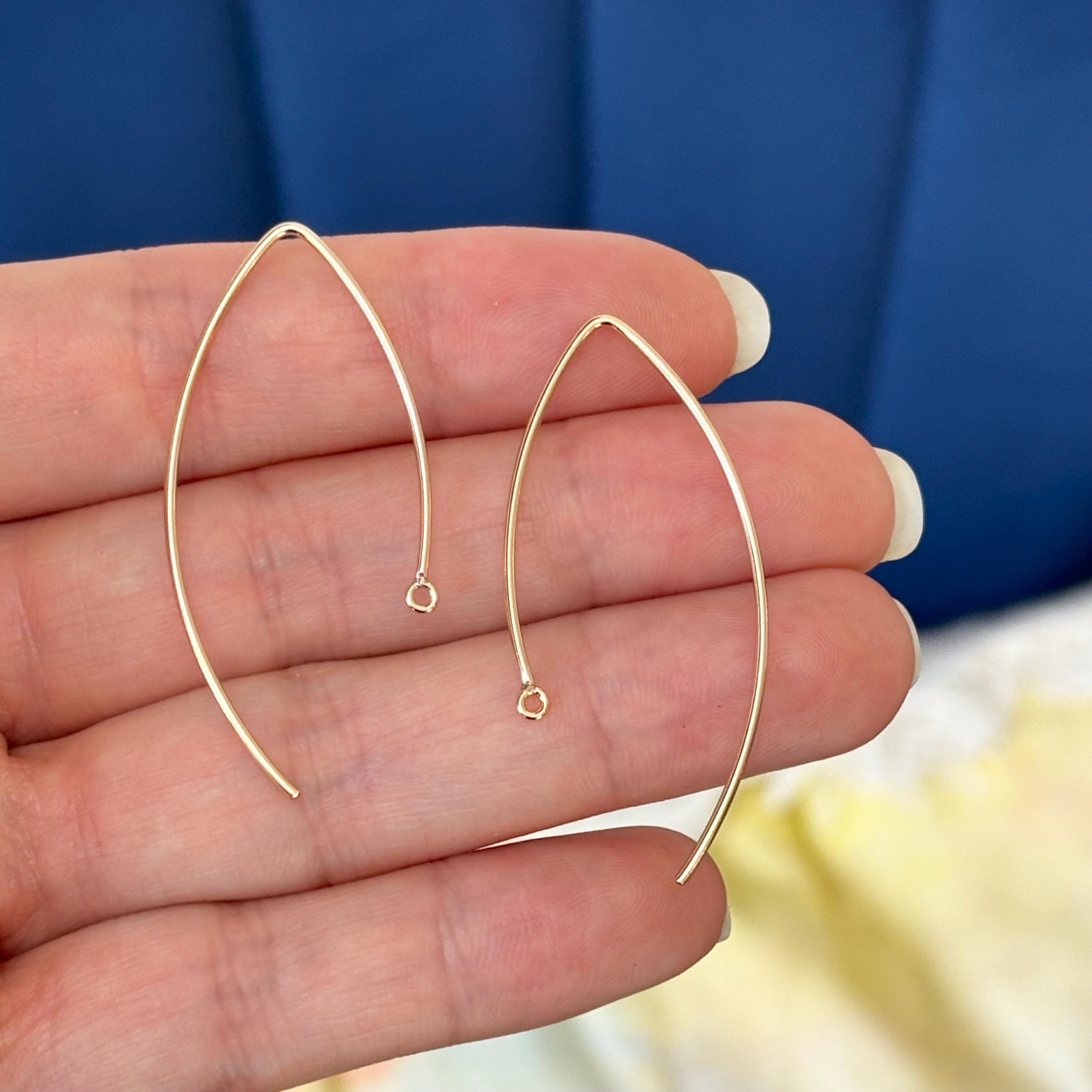 14/20 Yellow Gold-filled Marquise Ear Wire with Closed Ring