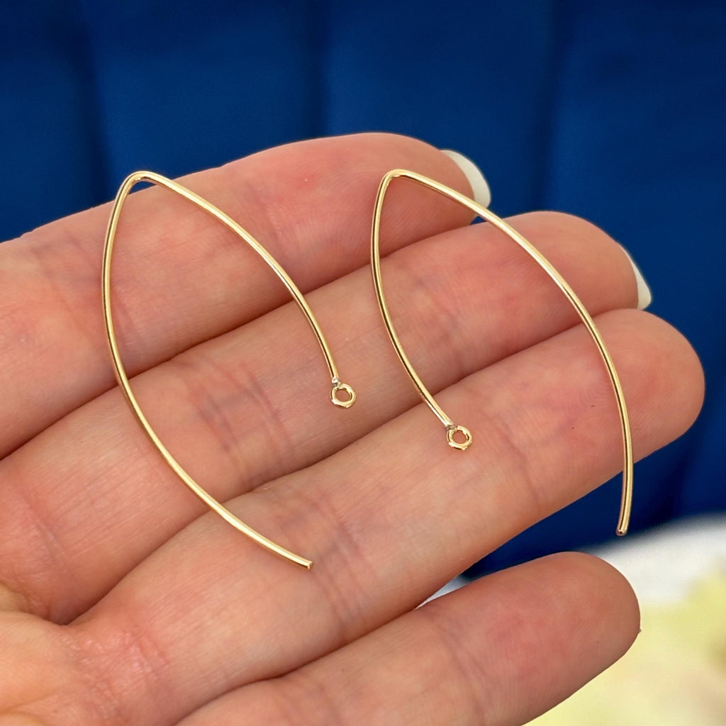 14/20 Yellow Gold-filled Marquise Ear Wire with Closed Ring