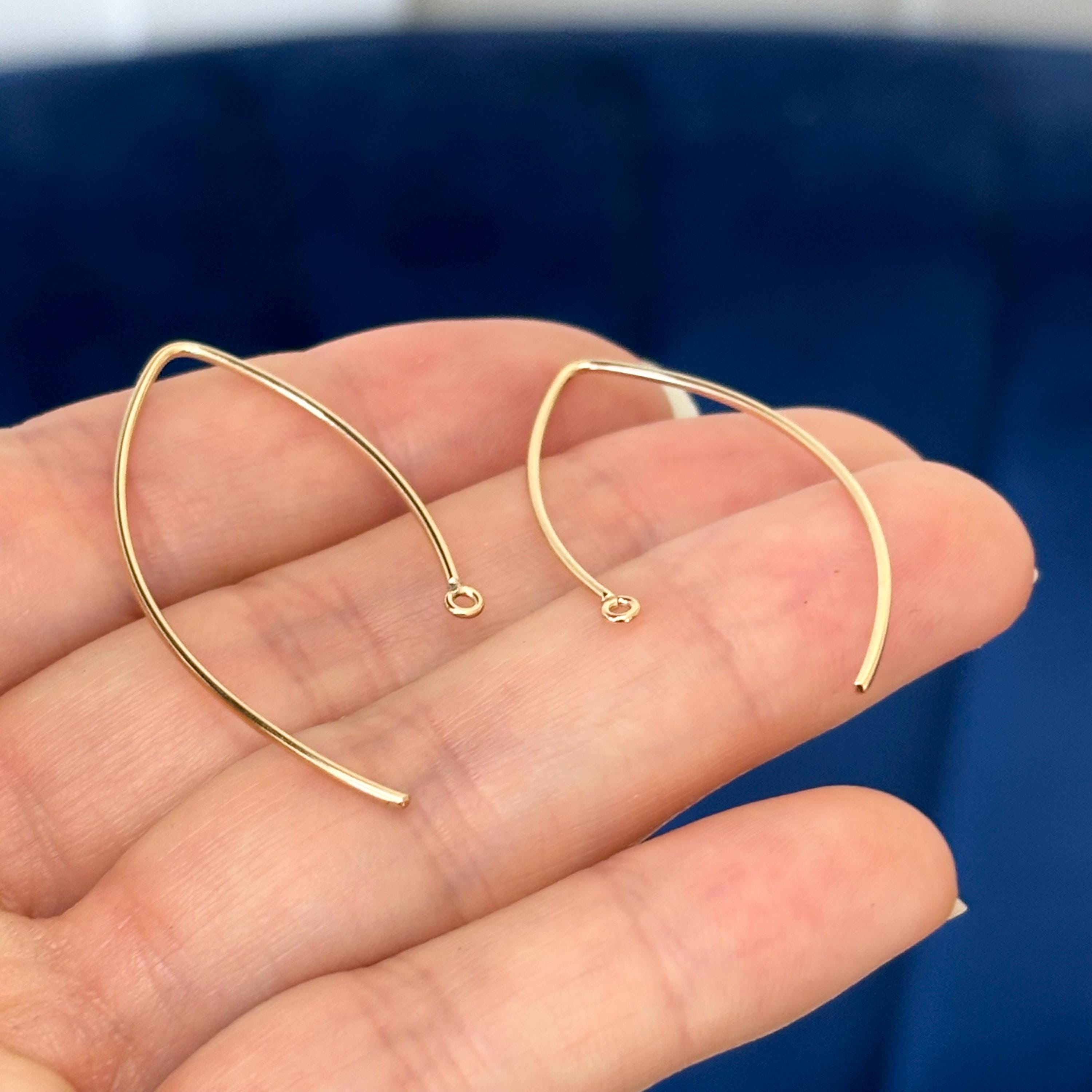 14/20 Yellow Gold-filled Marquise Ear Wire with Closed Ring