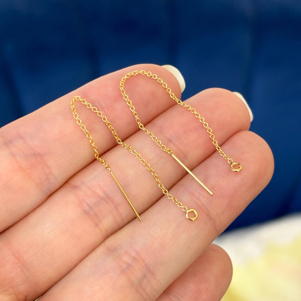 14/20 Yellow Gold-filled Cable Chain Ear Thread with Open Ring