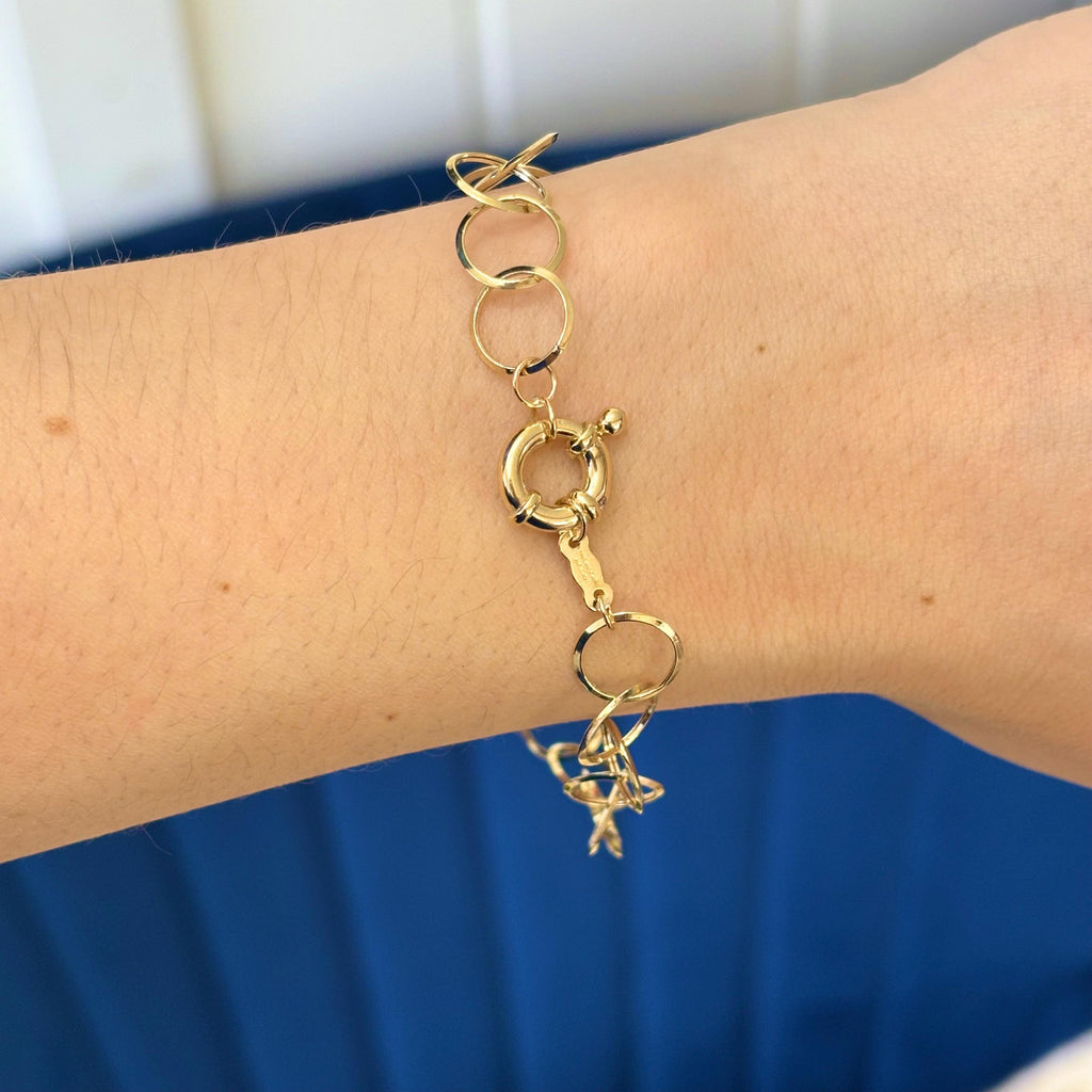 14k Yellow Gold Circle Chain Bracelet