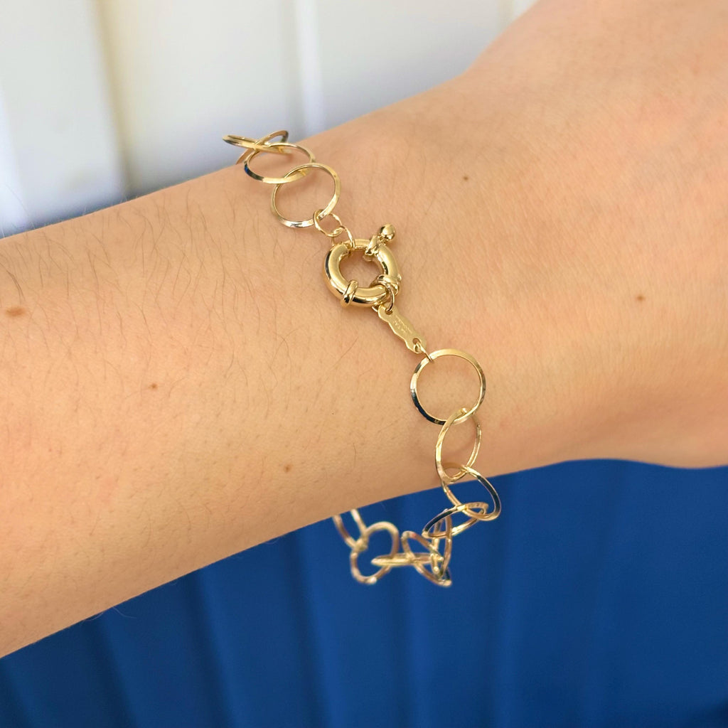 14k Yellow Gold Circle Chain Bracelet