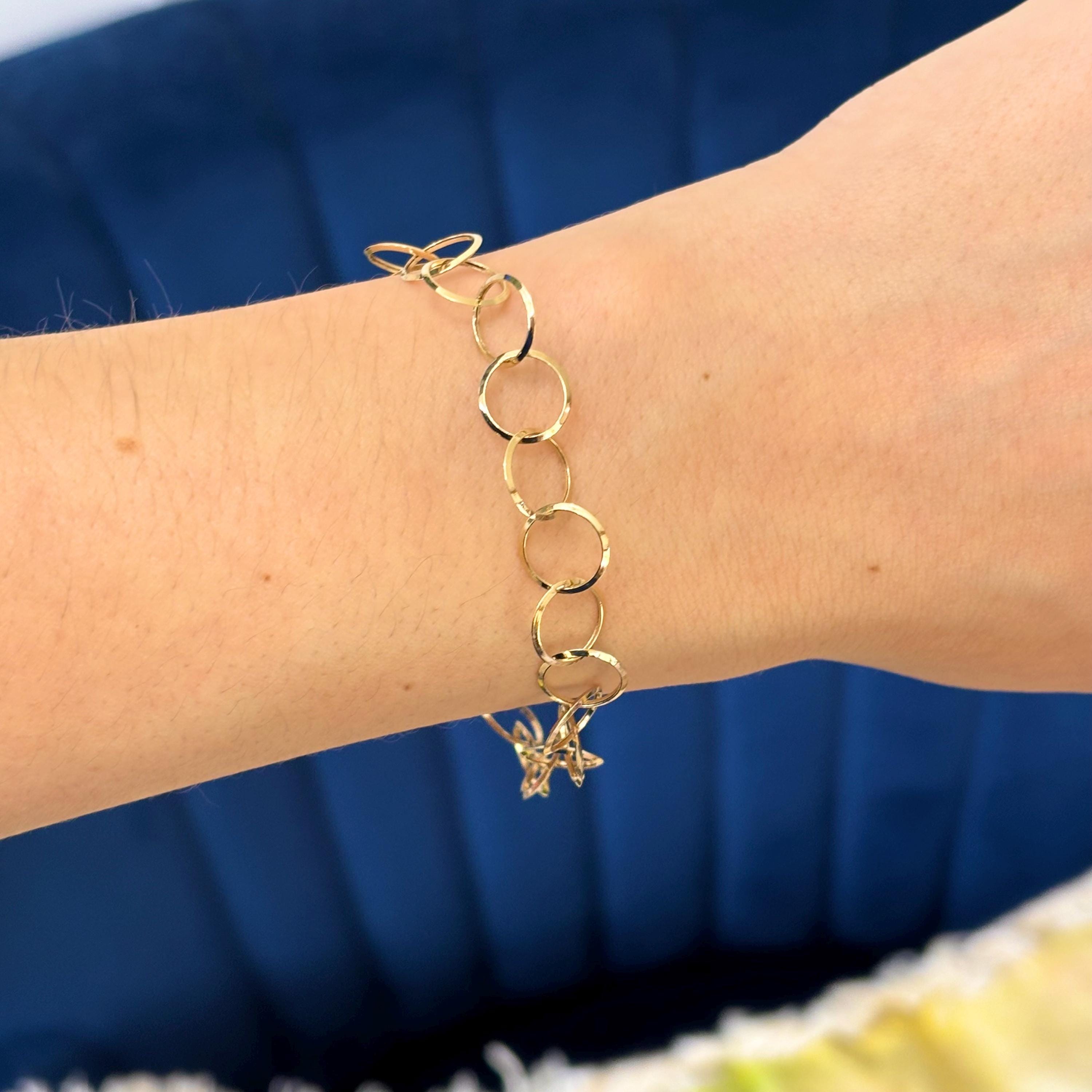 14k Yellow Gold Circle Chain Bracelet