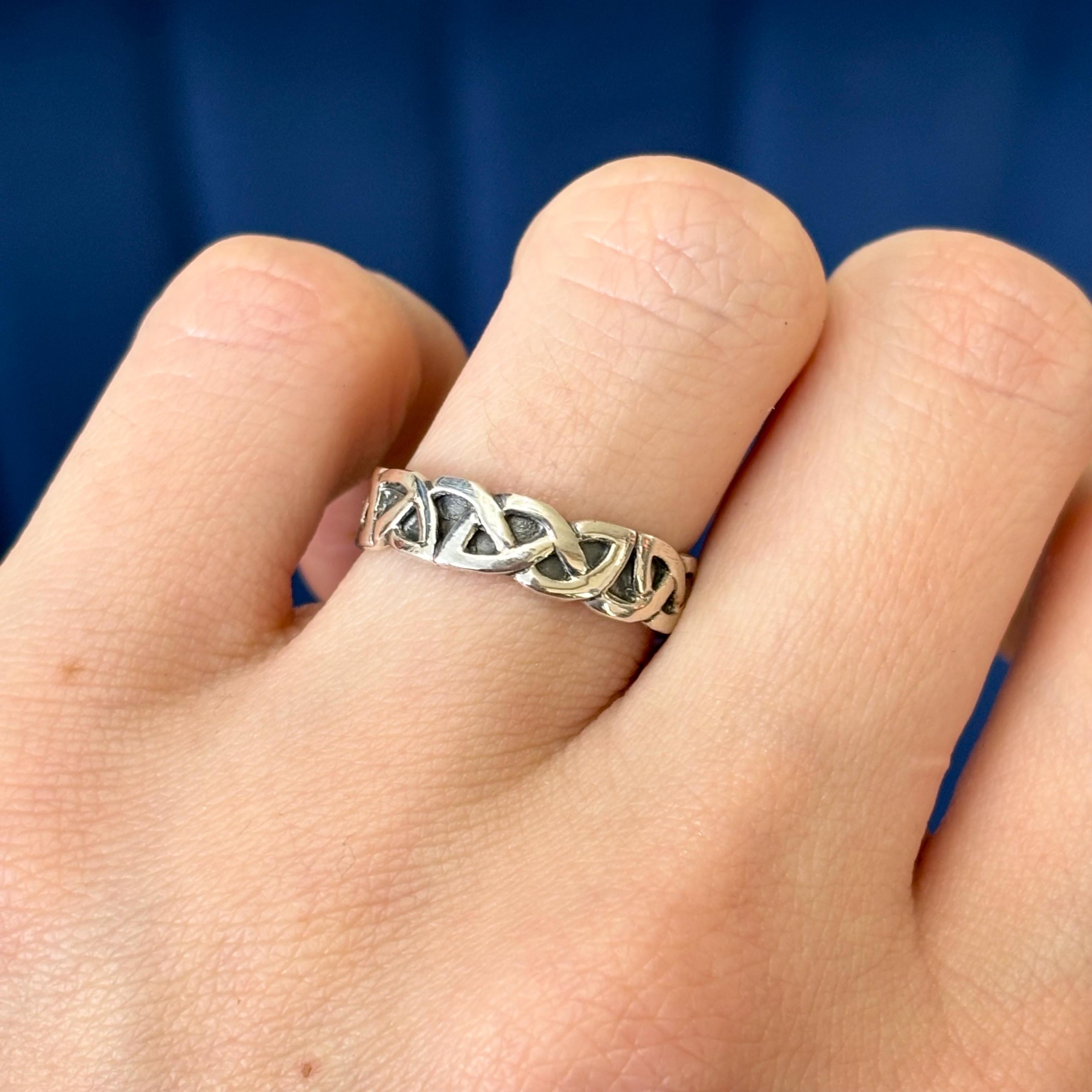 Sterling Silver Antiqued Celtic Knot Ring
