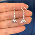 Sterling Silver Celtic Twisted Trinity Knot Dangle Earrings