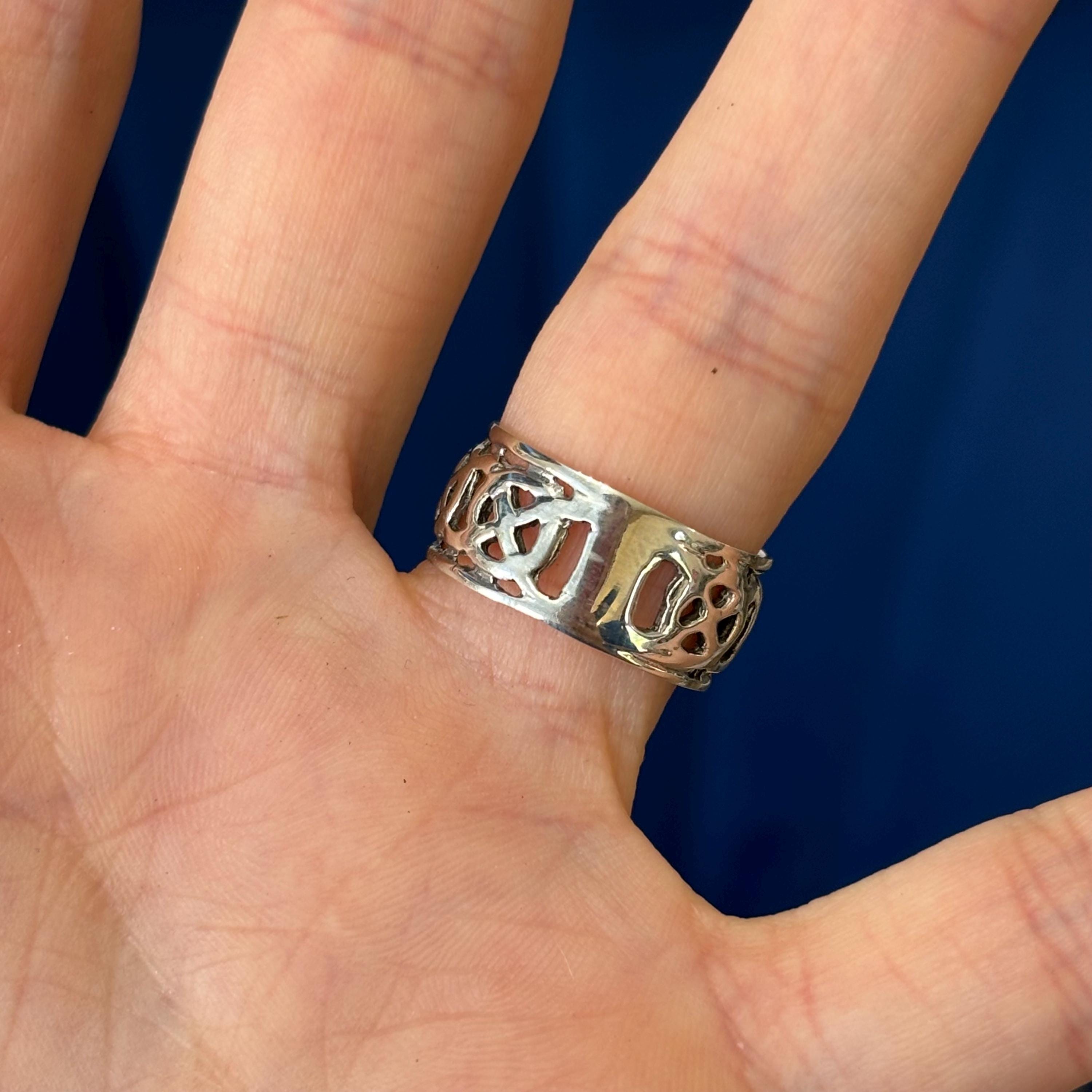 Sterling Silver Antiqued Celtic Design Band