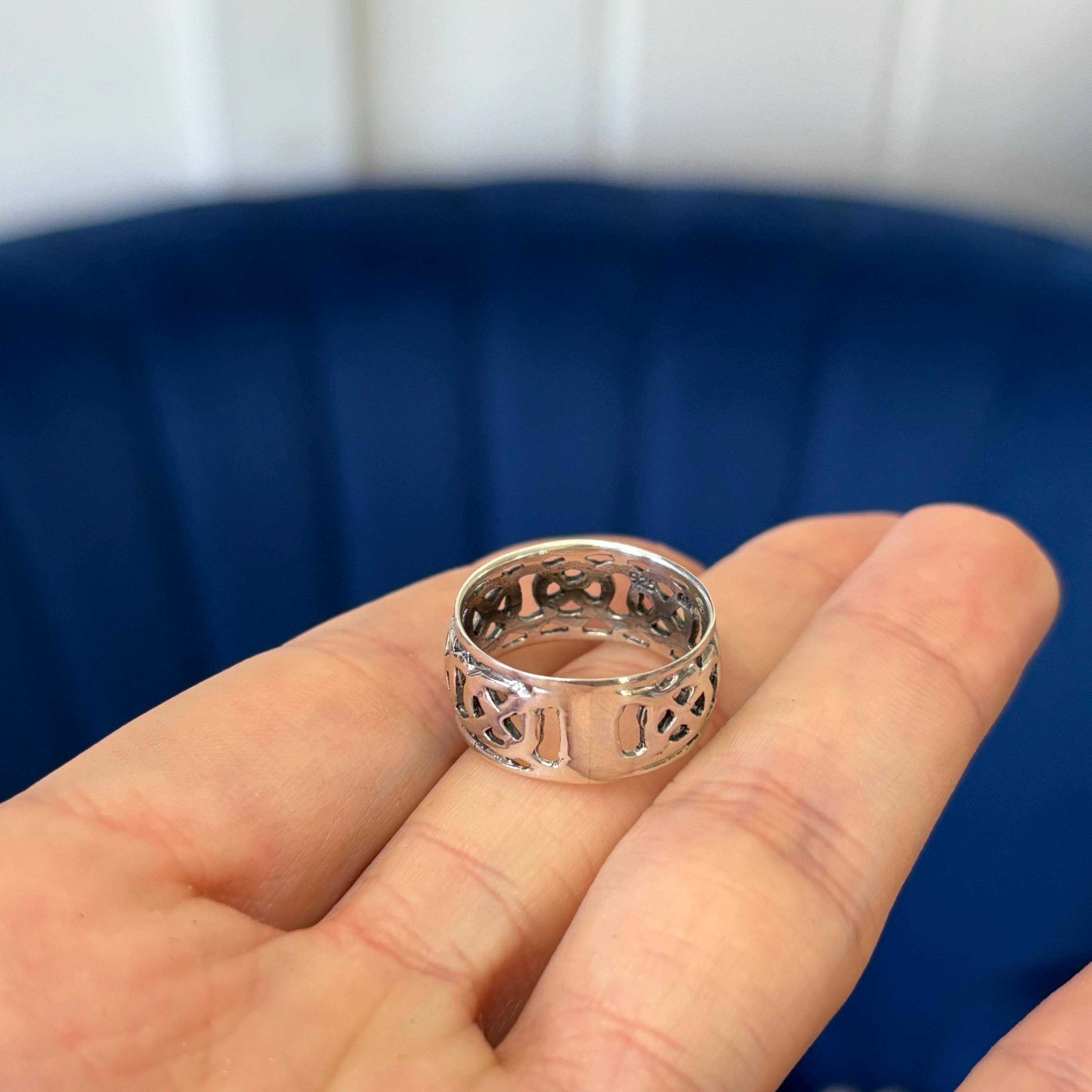 Sterling Silver Antiqued Celtic Design Band
