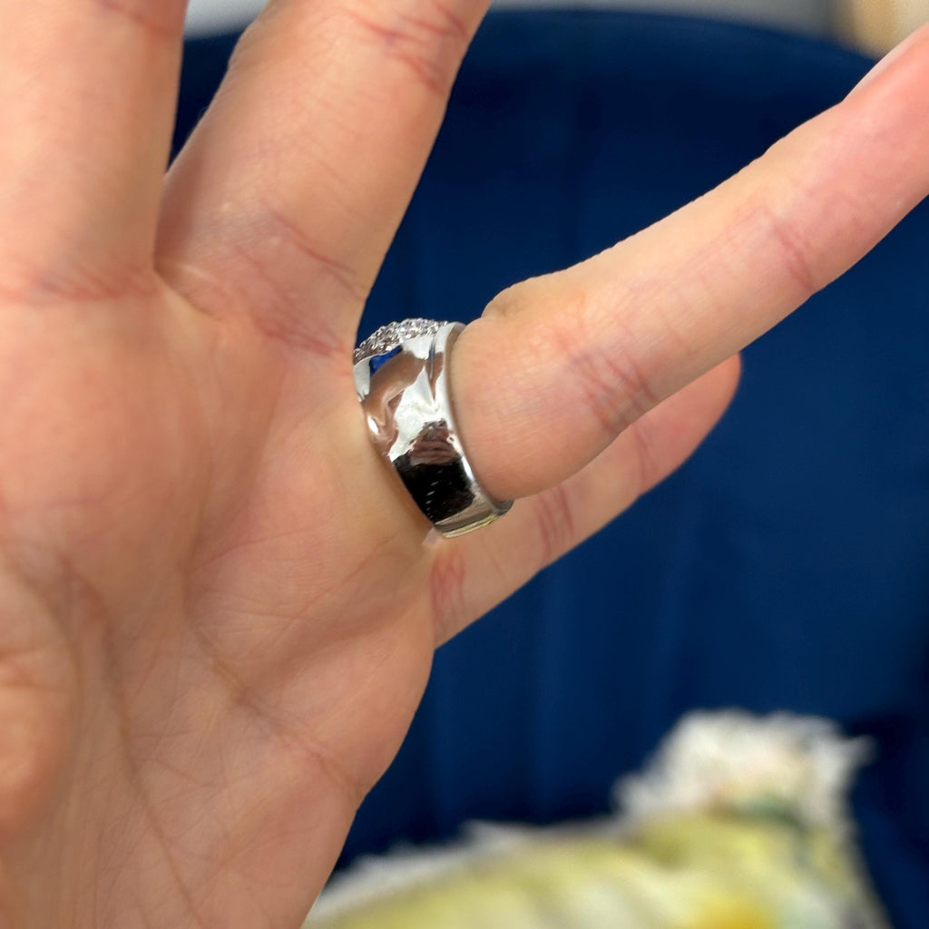 Sterling Silver and Cubic Zirconia (CZ) Cocktail Ring