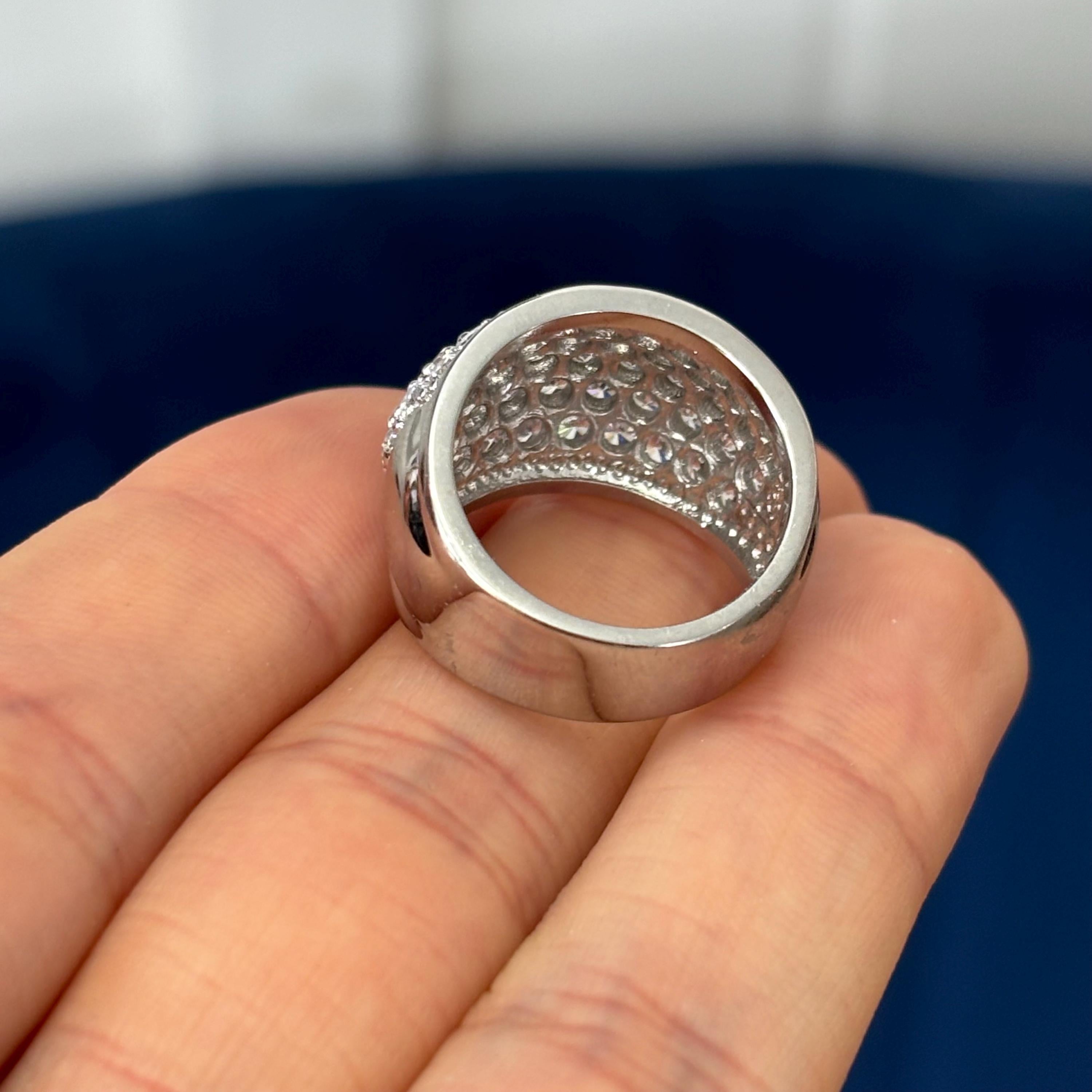 Sterling Silver and Cubic Zirconia (CZ) Cocktail Ring