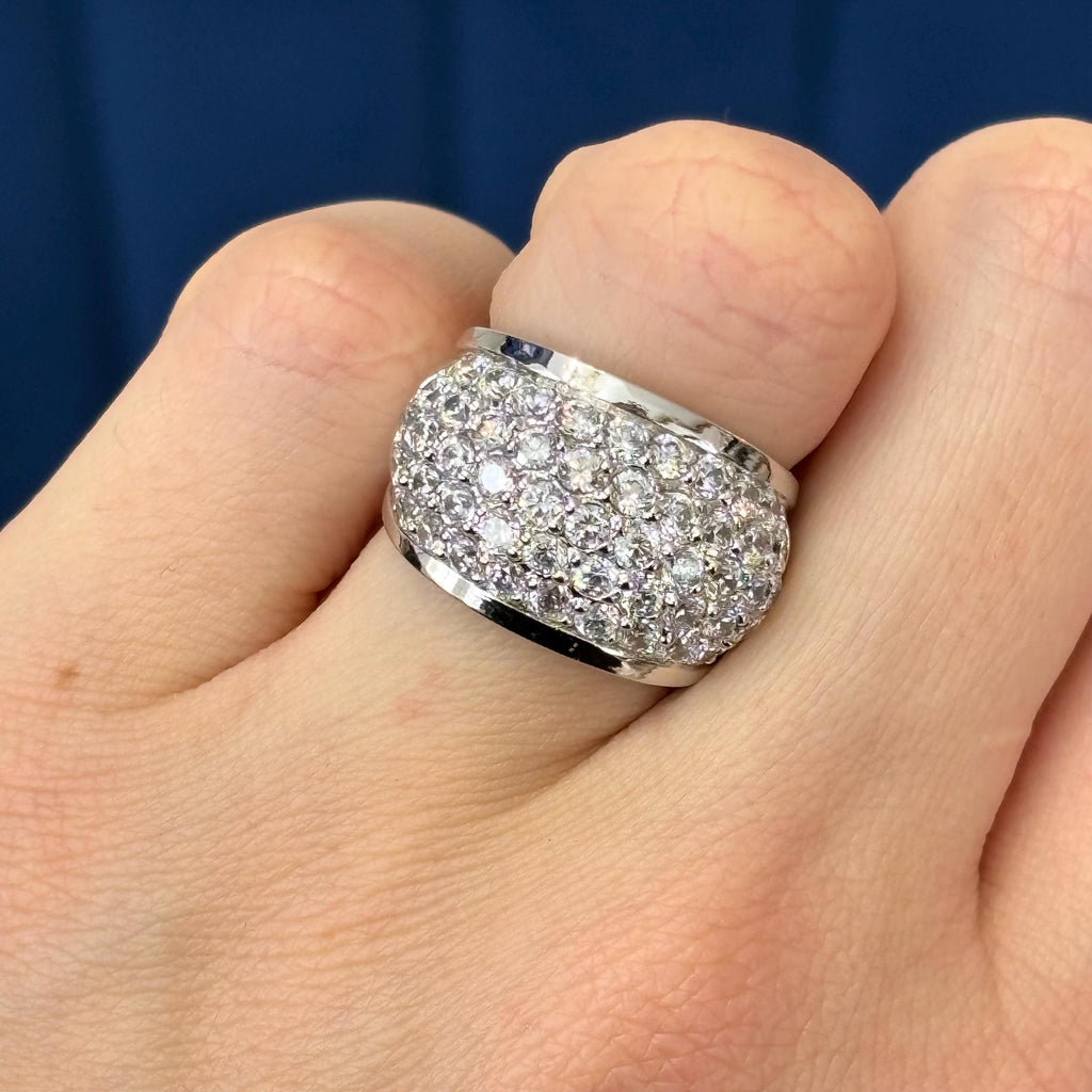 Sterling Silver and Cubic Zirconia (CZ) Cocktail Ring