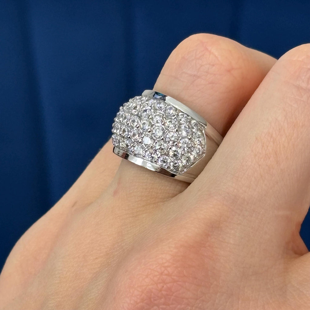 Sterling Silver and Cubic Zirconia (CZ) Cocktail Ring