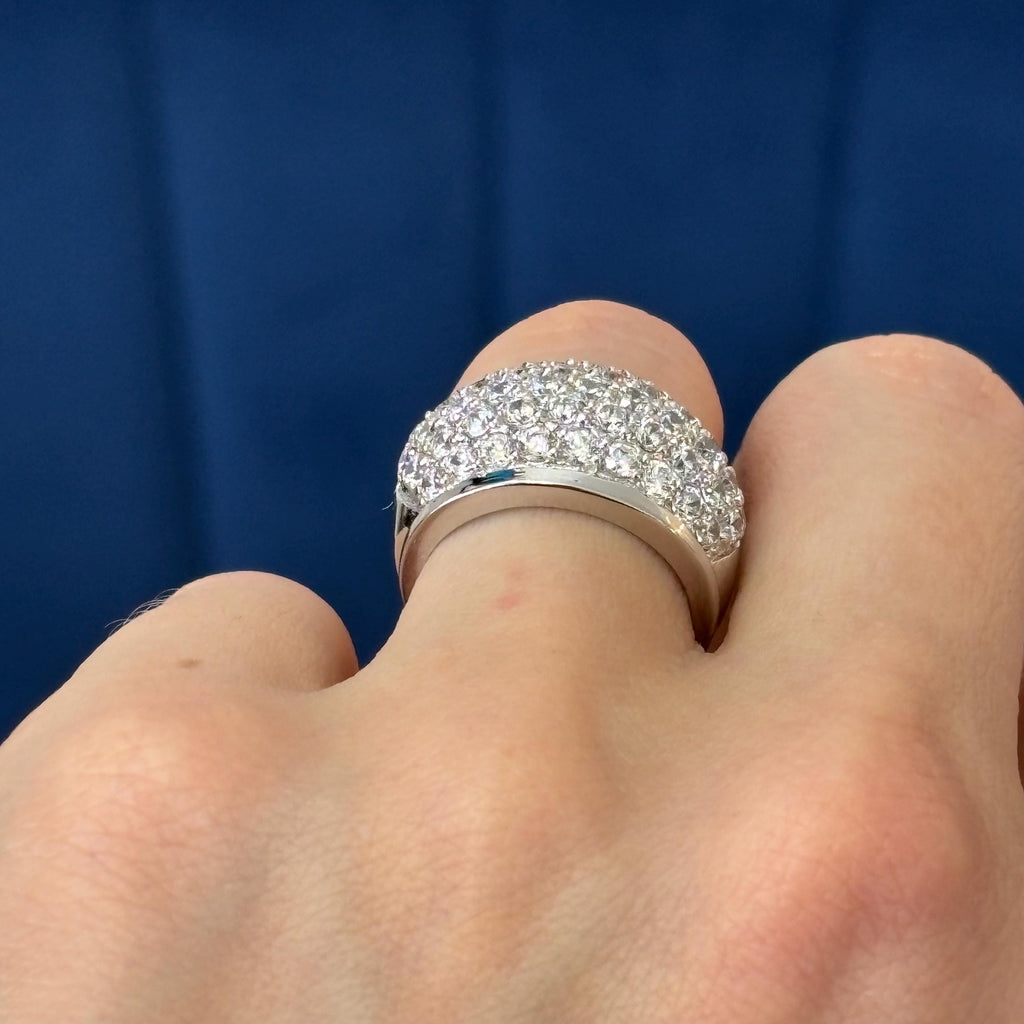Sterling Silver and Cubic Zirconia (CZ) Cocktail Ring