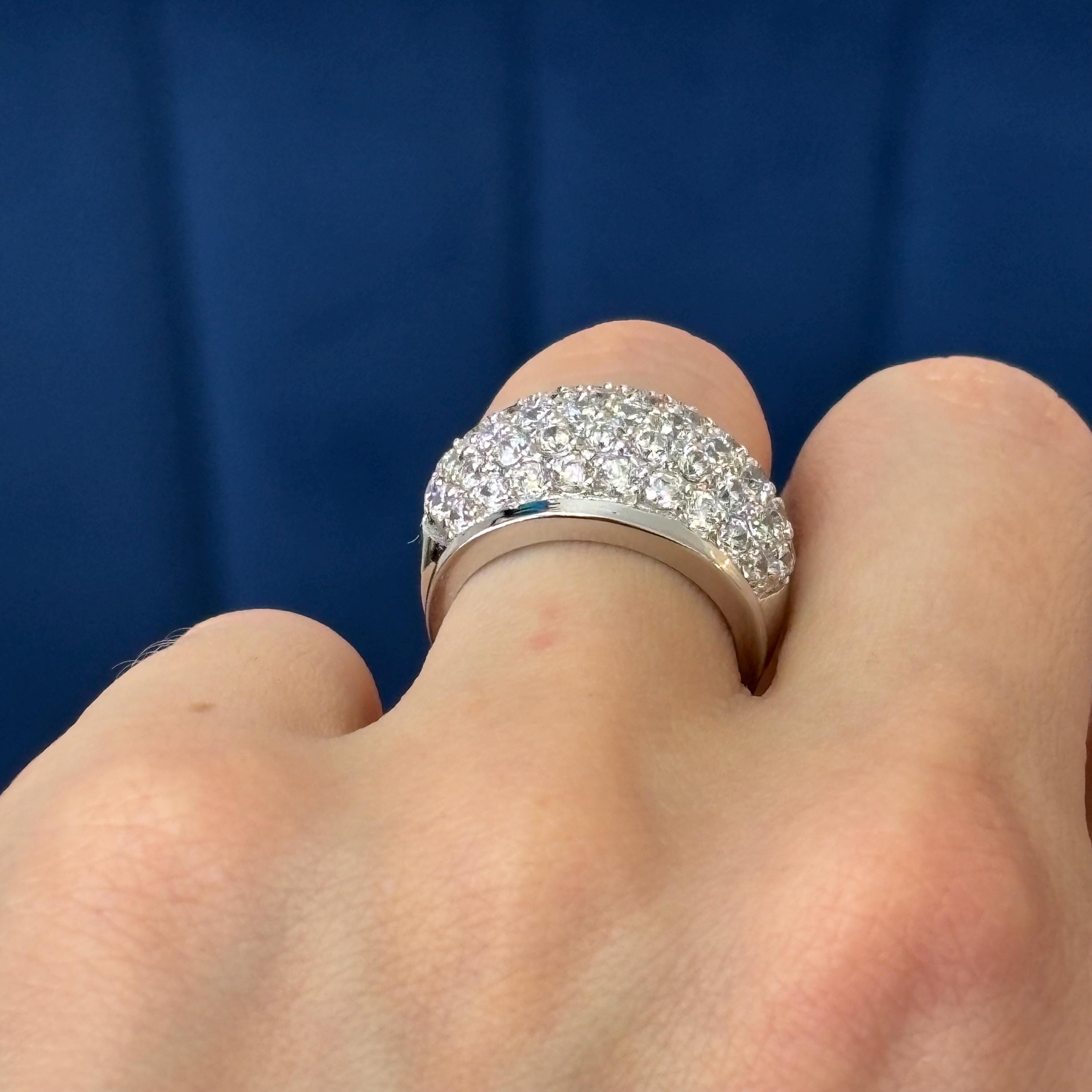 Sterling Silver and Cubic Zirconia (CZ) Cocktail Ring