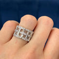 Sterling Silver and Cubic Zirconia (CZ) Basket Weave Ring