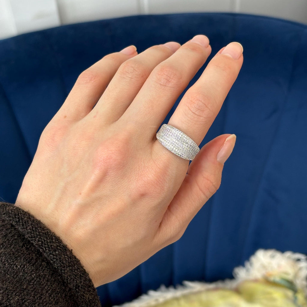 Sterling Silver Rhodium-plated (CZ) Brilliant Embers Ring