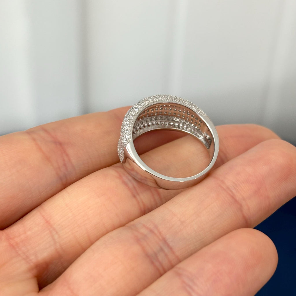 Sterling Silver Rhodium-plated (CZ) Brilliant Embers Ring