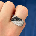 Sterling Silver and CZ with Black CZ Brilliant Embers Ring