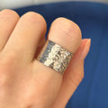 Sterling Silver Hammered Band Ring